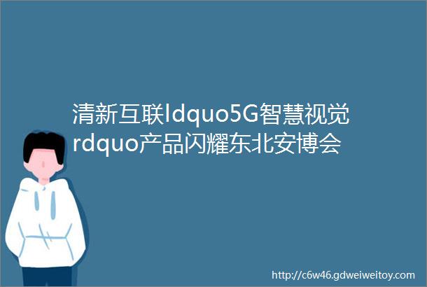 清新互联ldquo5G智慧视觉rdquo产品闪耀东北安博会